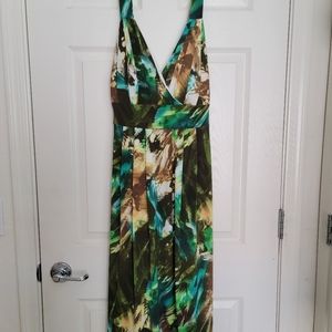 Bisou Bisou, tie dress, green, blue, brown, 18W